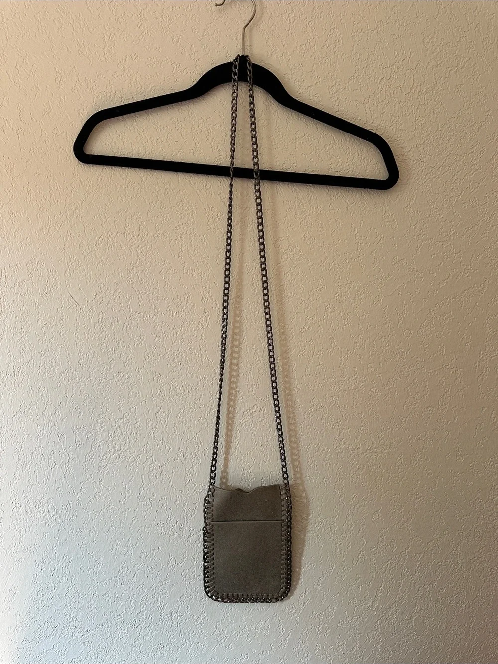 Women's Brown Chain-Trim Crossbody Phone Pouch